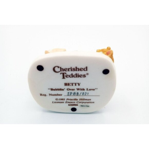 Cherished Teddies Betty Bubblin Over With Love Vintage 1993 Enesco Bear 626066 - Picture 11 of 13